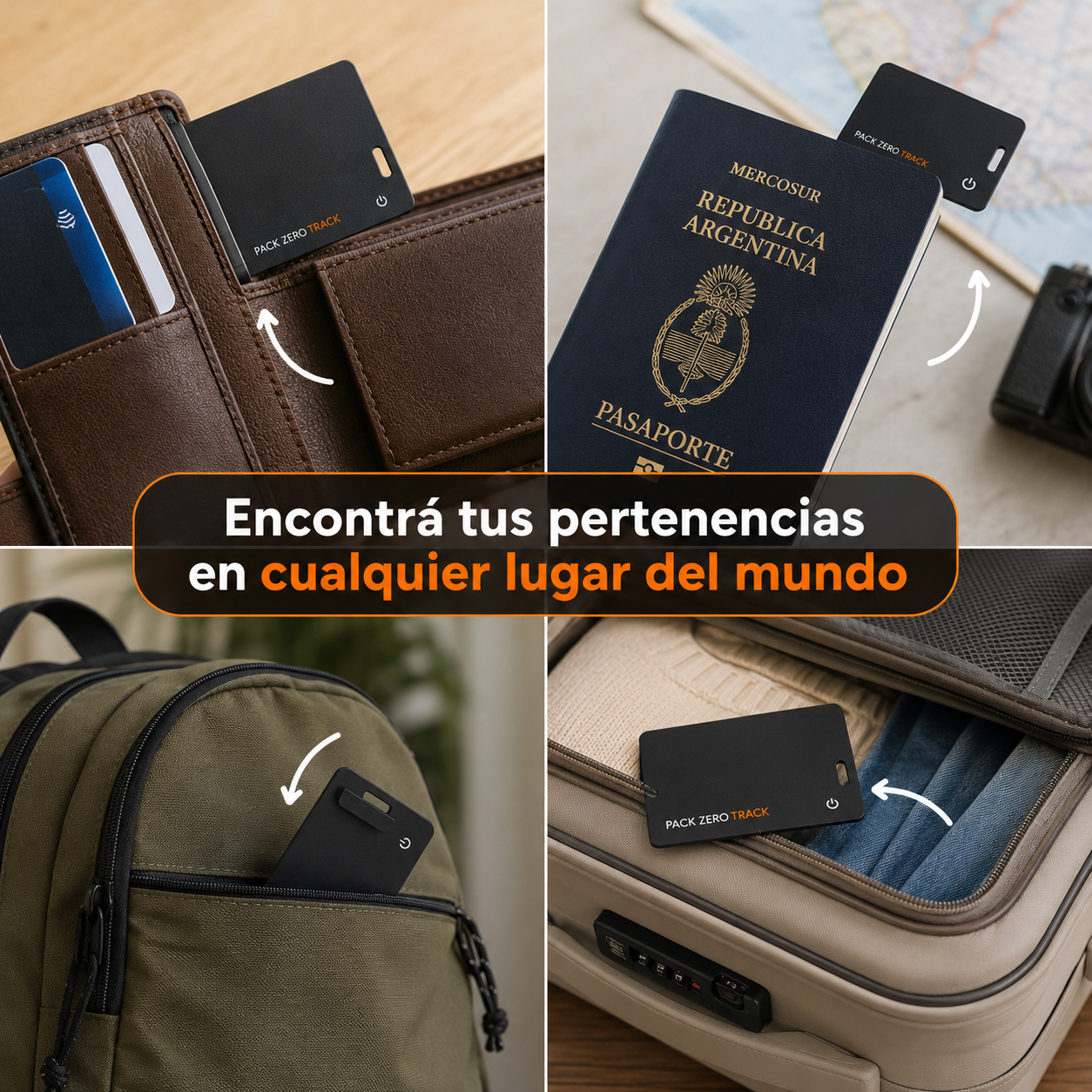 Tarjeta rastreadora PackZero compatible con iPhone y Android (Find My y Google)
