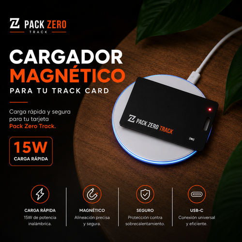 Cargador inalambrico PackZero para tarjeta rastreadora
