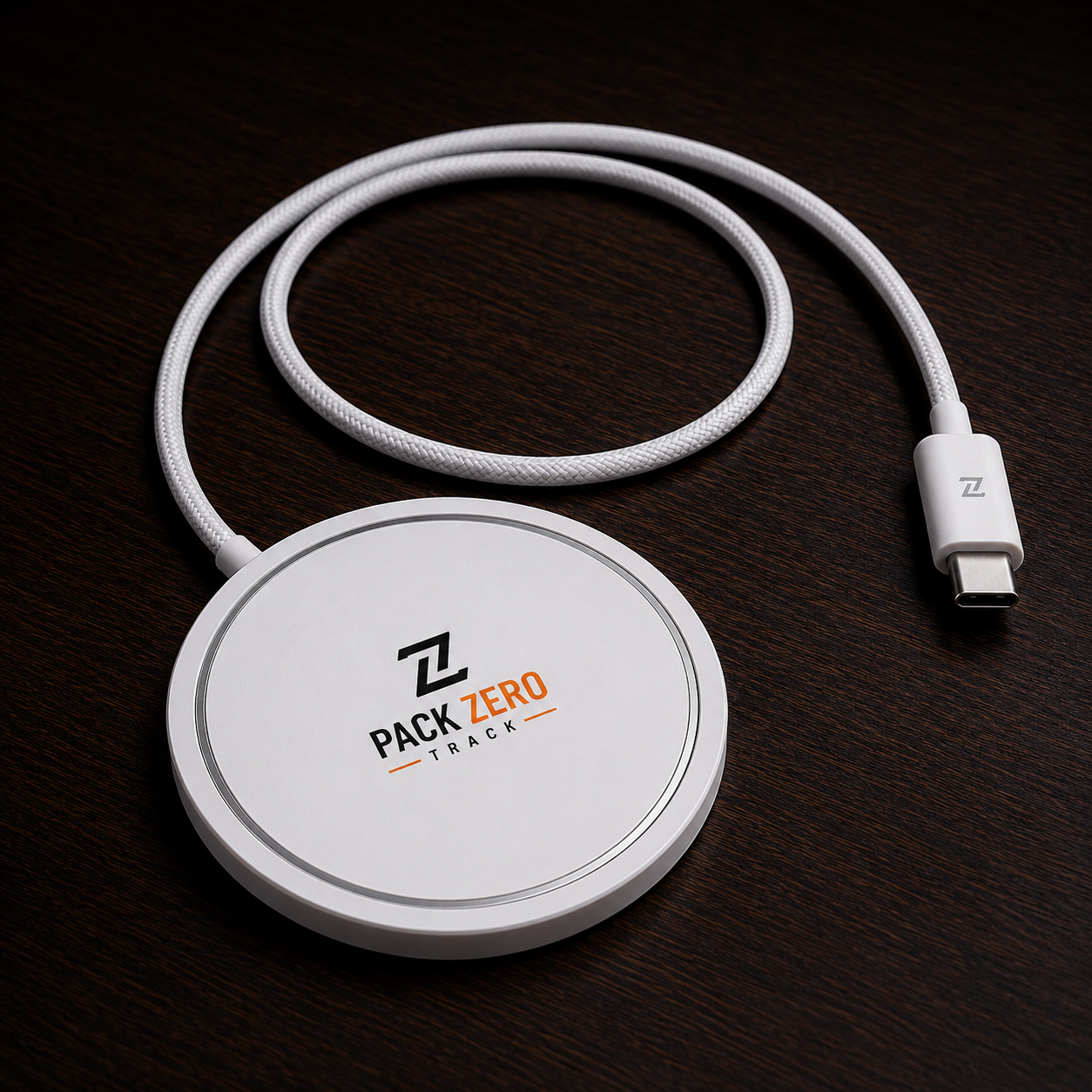 Cargador inalambrico PackZero cargando la tarjeta rastreadora